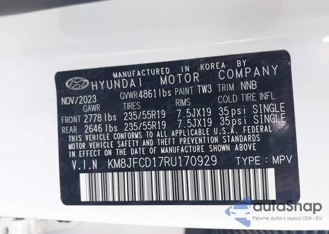 2024 Hyundai Tucson Hybrid N Line from USA, damaged, VIN KM8JFCD17RU170929